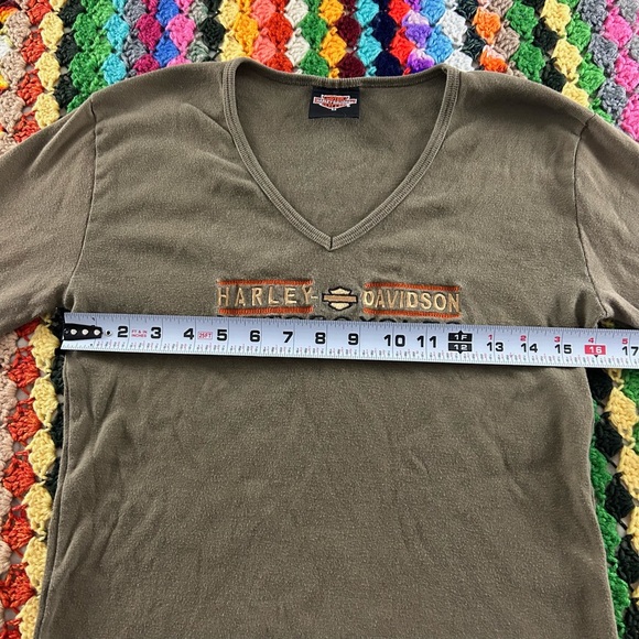 Harley-Davidson USA Made Embroidered V-Neck Fitted Babydoll Long Sleeve … - Picture 9 of 13